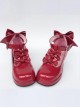 Wine Red Bowknot T-shaped Belt Sweet Lolita High Heel Shoes