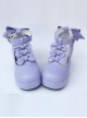 Purple Matte Bowknot T-shaped Belt Sweet Lolita High Heel Shoes