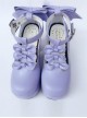 Purple Matte Bowknot T-shaped Belt Sweet Lolita High Heel Shoes