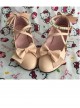 Pearl Strand Pink Bowknot Matte Lolita High Heel Shoes