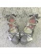 Pearl Strand Silver Flash Bowknot Matte Lolita High Heel Shoes