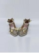 Pearl Strand Gold Bowknot Lolita High Heel Shoes