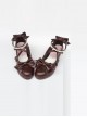 Pearl Strand Chocolate Color Bowknot Lolita High Heel Shoes
