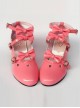 Hollow Out Heart-shaped Watermelon Red Mirror Face Bowknot Lolita High Heel Shoes