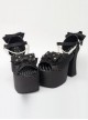 Bead Chain Black Sequins Bowknot Lolita Super High Heel Sandals