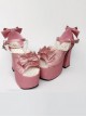 Bead Chain Pink Sequins Bowknot Lolita Super High Heel Sandals