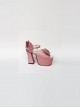 Bead Chain Pink Sequins Bowknot Lolita Super High Heel Sandals