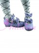 Cute Lace Violet Bowknot Lolita Low Heel Shoes