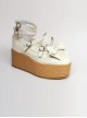 Milk-white Bowknot Harajuku Style Lolita Flatform Shoes
