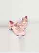 Princess Bowknot Pink Matte Lolita High Heel Shoes