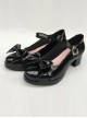 Princess Bowknot Black Mirror Face Lolita High Heel Shoes