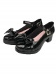 Princess Bowknot Black Mirror Face Lolita High Heel Shoes