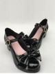 Princess Bowknot Black Mirror Face Lolita High Heel Shoes