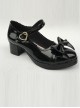 Princess Bowknot Black Mirror Face Lolita High Heel Shoes