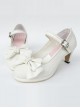 White Pearl Bowknot White Lolita High Heel Shoes