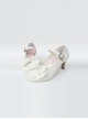 White Pearl Bowknot White Lolita High Heel Shoes