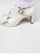 White Pearl Bowknot White Lolita High Heel Shoes