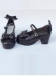 Bowknot Retro Black Lolita High Heel Shoes