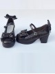 Bowknot Retro Black Lolita High Heel Shoes