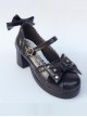 Bowknot Retro Black Lolita High Heel Shoes