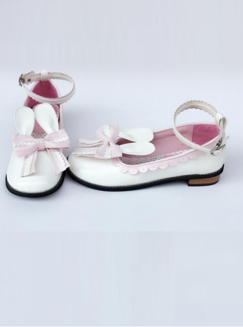 White Rabbit Ears Sweet Lolita Low-heeled Shoes