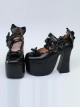 Cute Lace Bowknot Black Matte Sweet Lolita Super High Heel Shoes