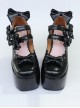 Cute Lace Bowknot Black Matte Sweet Lolita Super High Heel Shoes