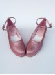 Glittering Sequins Pink Princess Shoes Lolita High Heel Shoes