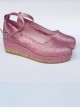 Glittering Sequins Pink Princess Shoes Lolita High Heel Shoes