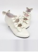 Bowknot White Matte Zipper High upper Lolita High Heel Ankle Boots