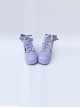 T-shaped Buckles Violet Matte Bowknot Lolita High Heel Shoes