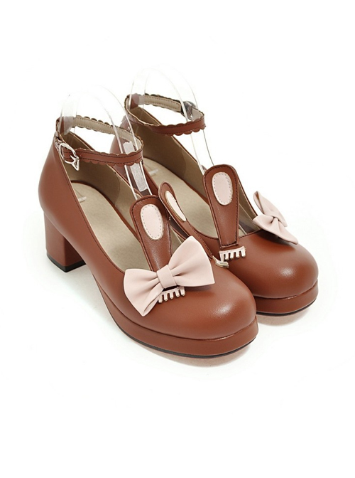 Rabbits Ears Bowknot Sweet Lolita High Heel Shoes