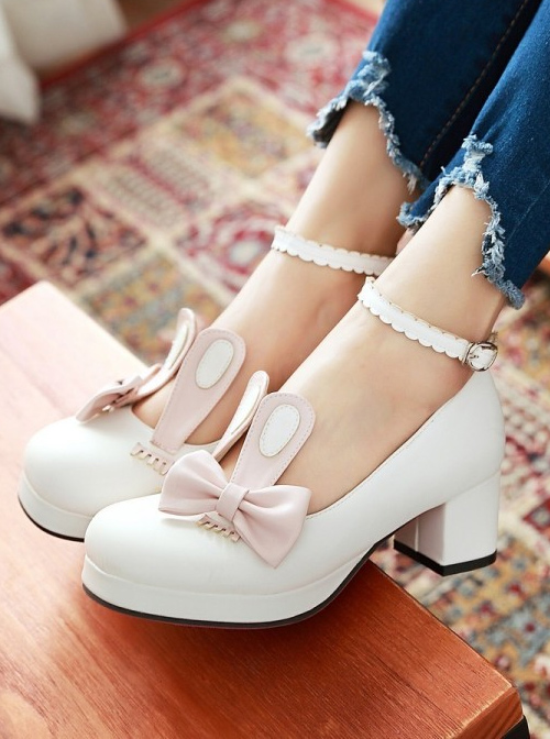 Rabbits Ears Bowknot Sweet Lolita High Heel Shoes