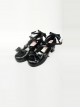 Black Matte Bowknot Lolita High Heel Shoes