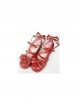 Wine Red Matte Bowknot Lolita High Heel Shoes