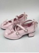 Pink Mirror Face Bowknot Lolita High Heel Shoes