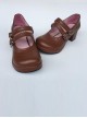 Concise College Style Light Coffee Color Lolita High Heel Shoes