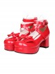 Bowknot Princess Shoes Lolita Round-toe High Heel Shoes