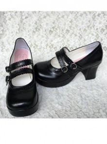 Fashion Concise College Style Black Gothic Lolita High Heel Shoes