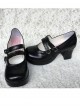 Fashion Concise College Style Black Gothic Lolita High Heel Shoes