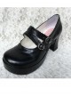 Fashion Concise College Style Black Gothic Lolita High Heel Shoes