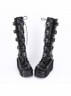 Black Punk Crucifix Adornment Lolita Super High Platform Boots