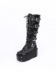 Black Punk Crucifix Adornment Lolita Super High Platform Boots
