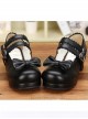 Double Buckle Bowknot Lolita Shoes