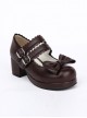 Double Buckle Bowknot Lolita Shoes