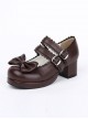 Double Buckle Bowknot Lolita Shoes