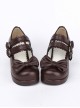 Double Buckle Bowknot Lolita Shoes