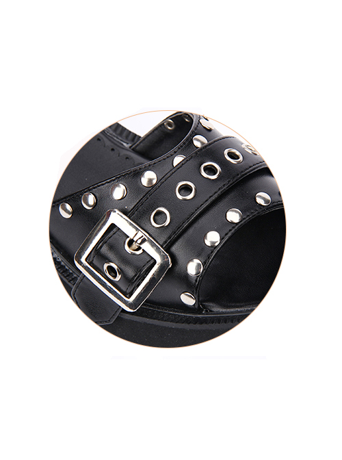 Punk Rivet Decoration Platform High Heel Sandals