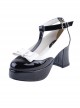 T-shaped Buckles Bowknot Lolita High Heel Shoes- 7.5cm