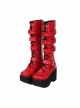 Punk Gothic Rivets Lace-up High Boots